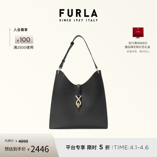 FURLA芙拉MIANOVA牛皮中号女士单肩包HOBO包流浪包 礼物