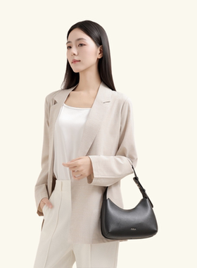 【新年礼物】FURLA芙拉FEBE牛皮小号女士单肩腋下包HOBO包流浪包