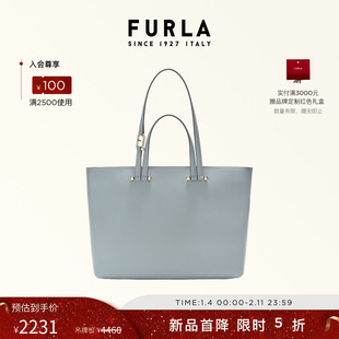 【情人节礼物】FURLA芙拉DUETTO牛皮大号女士通勤手提包托特包