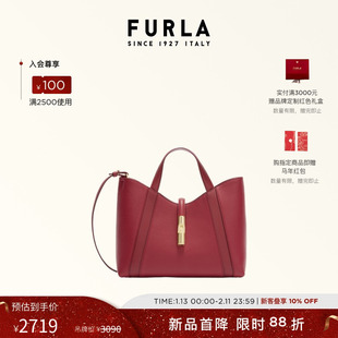 【情人节礼物】FURLA芙拉GOCCIA牛皮小号女士托特包手提斜挎包