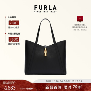 FURLA芙拉GOCCIA牛皮大号女士通勤大容量手提托特包 秋冬新品