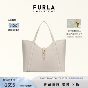 FURLA芙拉GOCCIA牛皮加大號(hào)女士大容量通勤手提包HOBO包流浪包