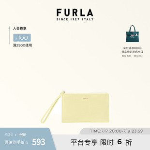 FURLA芙拉CLASSIC加大号女士牛皮信封包手拿包手腕包