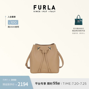 FURLA芙拉MARGHERITA牛皮迷你女士抽绳包斜挎包子母包