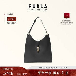 FURLA芙拉MIANOVA牛皮中号女士单肩包HOBO包流浪包 新年礼物