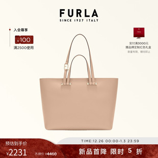 FURLA芙拉DUETTO牛皮大号女士上班通勤手提包托特包 甄选礼遇