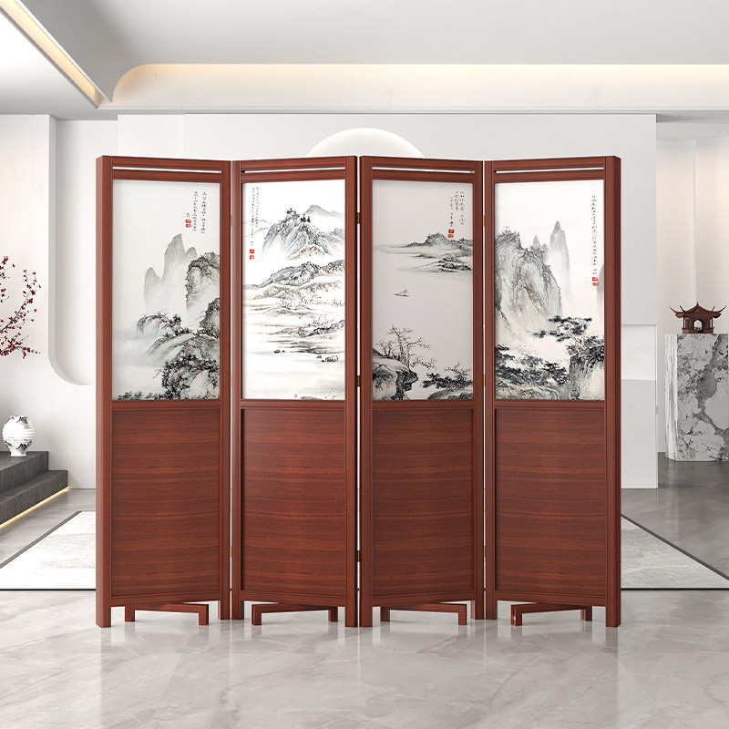 实木新中式屏风隔断墙办公室折叠移动酒店家用客厅遮挡玄关,基础建材,屏风,淘宝优惠券,粉丝福利购,淘宝优惠卷
