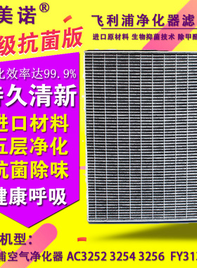 适配飞利浦净化器AC3252 3254 3256纳米劲护除甲醛过滤网FY3137