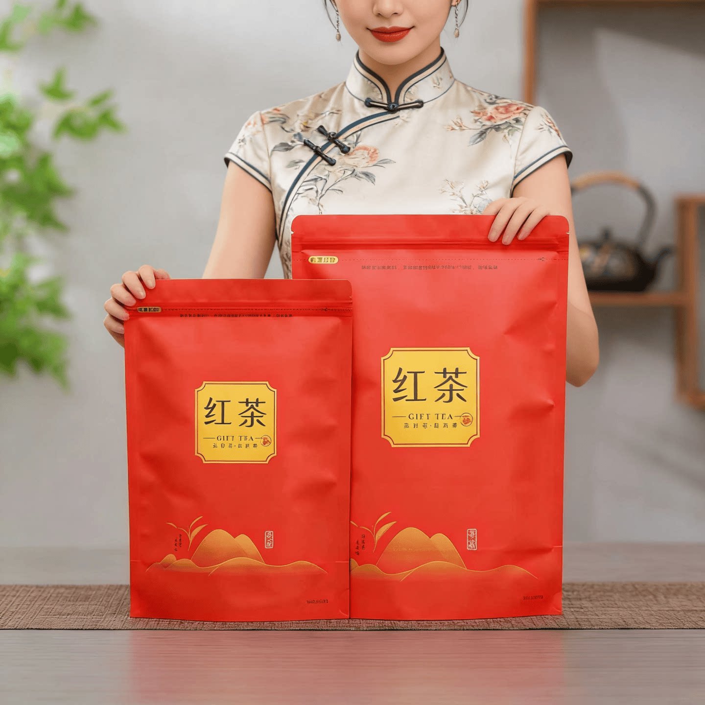 红茶牛皮纸铝箔袋茶叶自封袋
