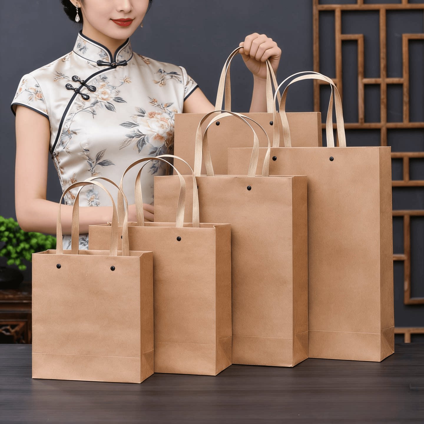 高档牛皮纸茶叶手提袋通用礼品袋