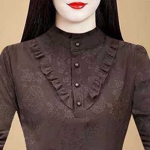 保暖内衣女加厚加绒上衣冬季新款中老年一体绒保暖衣自发热打底衫