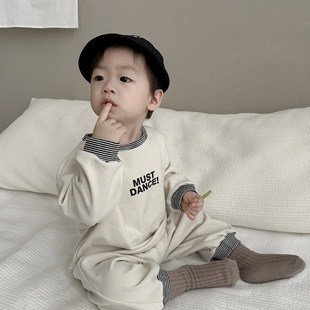 卫衣套装 儿童套装 婴儿字母两件套宝宝春季 韩版 衣服长袖 童装 春款