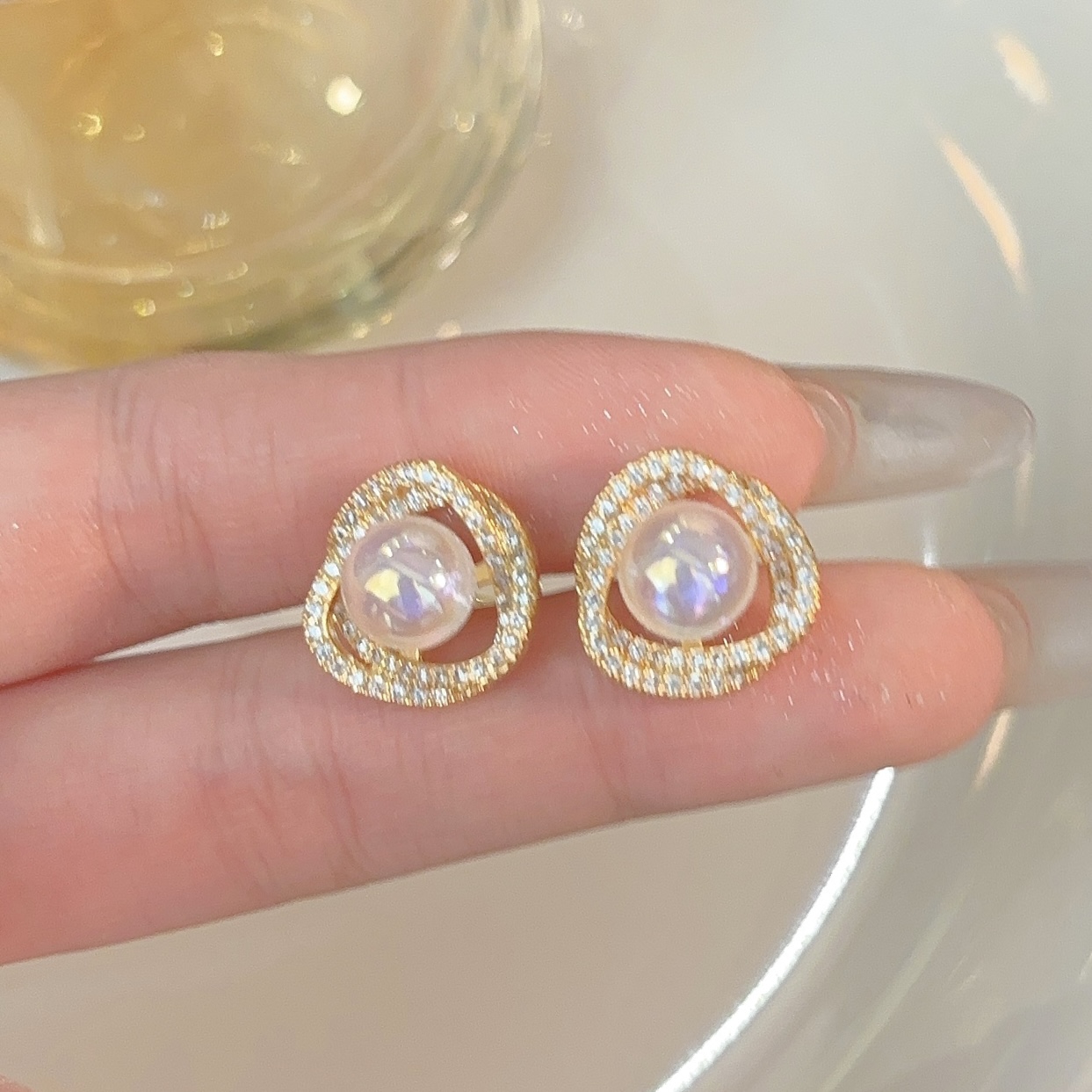 然后我们跳舞了珍珠气质高级耳环