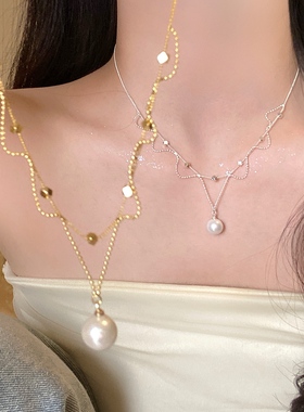 珍珠蕾丝项链法式氛围感颈链
