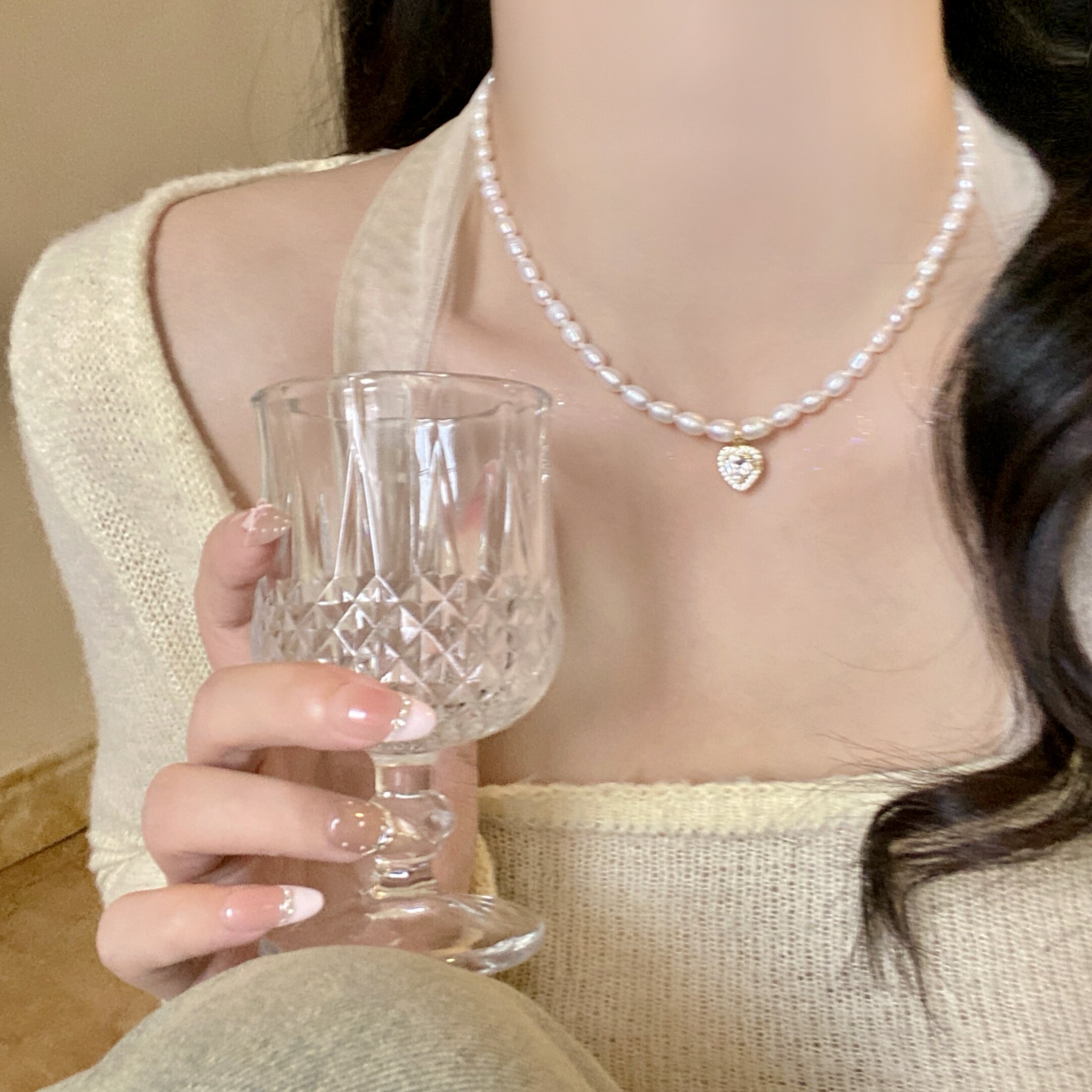 爱心项链精致桃心锁骨链