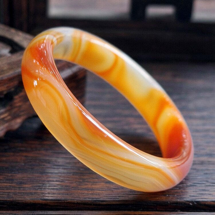 天然玛瑙手镯蜜糖橙手镯缠丝