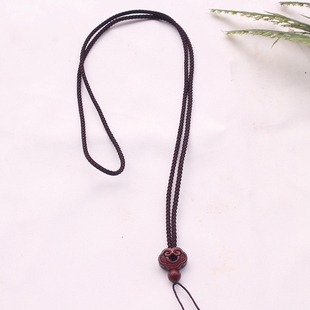 玉挂件绳子 玉挂绳 玉坠绳玛瑙手工编制木珠如意绳 简约