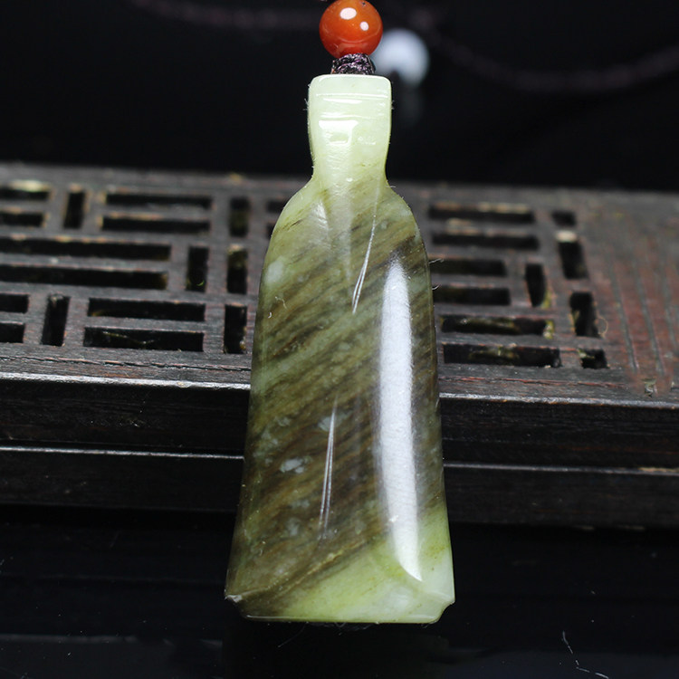 天然独山玉贵人翁仲挂坠项坠项链坠玉挂件玉坠男女南阳翡翠玉仿古