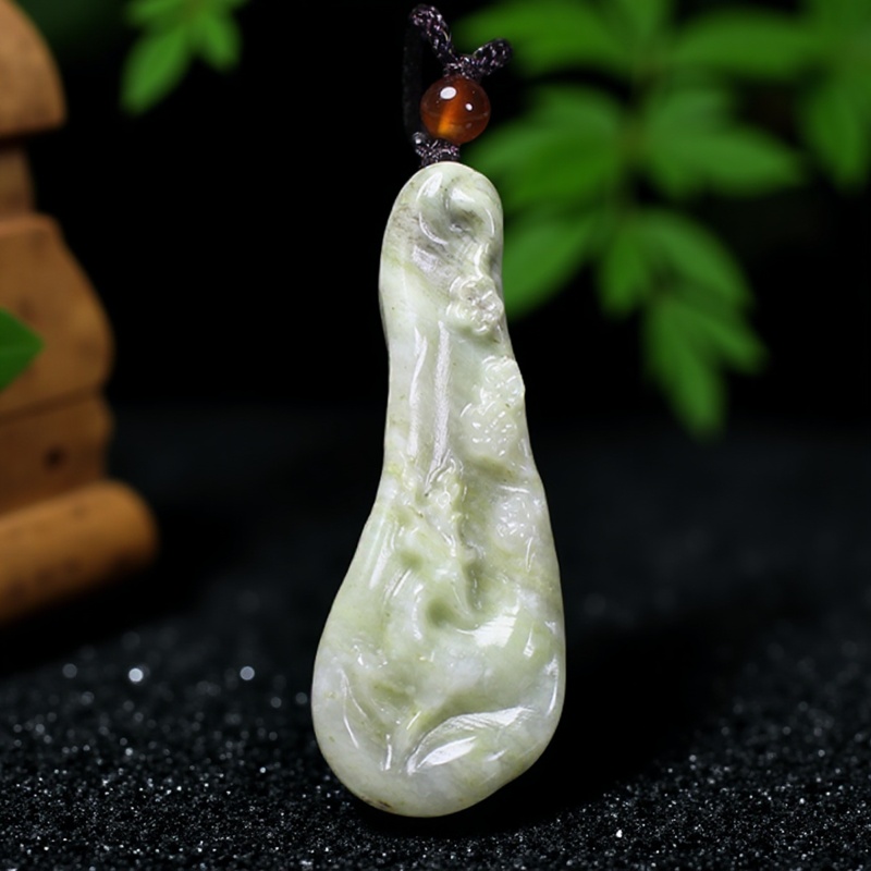 天然独山玉一路有你玉挂件小鹿吊坠玉项链坠挂坠男女项坠包邮