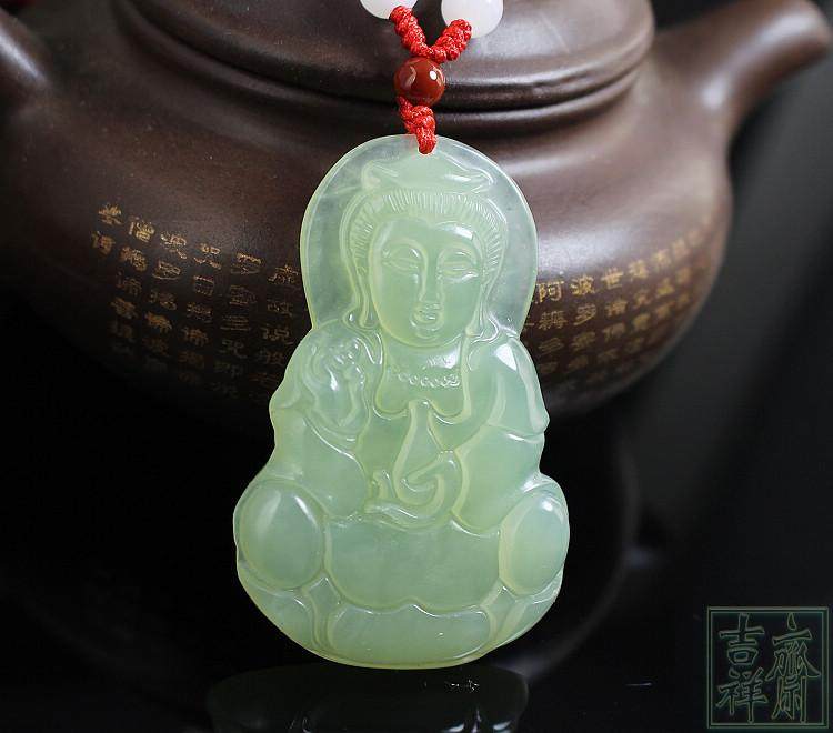 天然岫岩玉岫玉观音吊坠