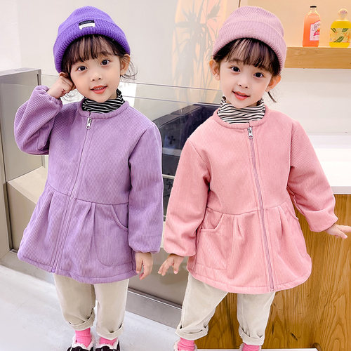 女童灯芯绒秋冬韩版防脏罩衣时尚
