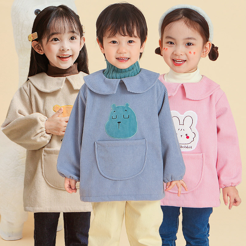 宝宝灯芯绒罩衣男童吃饭围兜女童可爱羽绒服防脏幼儿园反穿衣秋冬,童装/婴儿装/亲子装,反穿衣/罩衣,淘宝优惠券,粉丝福利购,淘宝优惠卷
