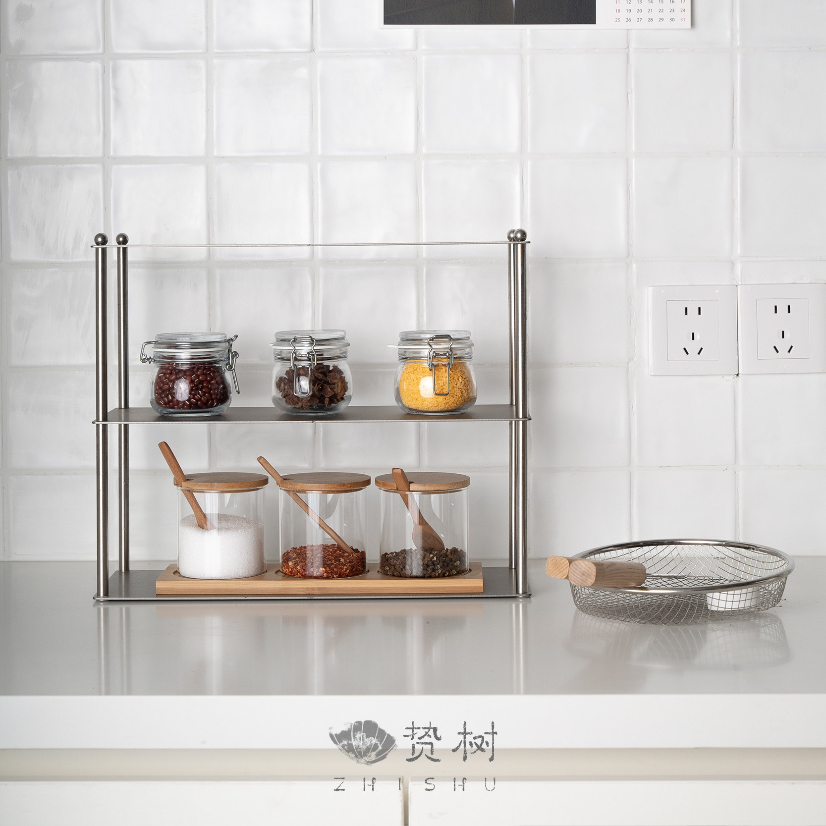 贽新款上市简约优质精品树ZHISHU厨房304不锈钢大容量台面置物架