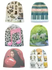 Retro Vintage Style ins Printed Y2K Niche Cute Unisex Knitted Hat Cold Weather Hat Double-Sided Printed Hat