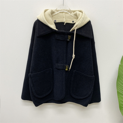 韩版短款加厚可拆卸帽外套