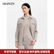 羊毛外搭衬衫 HONRN 红人休闲气质长袖 外套女上衣春秋HH33OC058