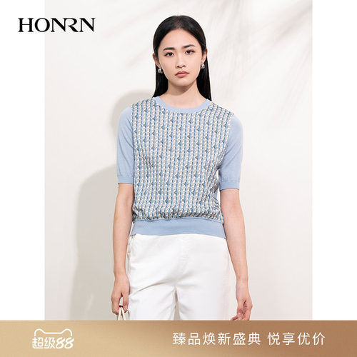 HONRN/红人羊毛衣圆领套头针织衫