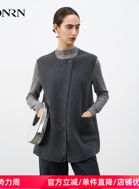 HONRN/红人时尚圆领无袖羊毛马甲女冬款HK55MJ682