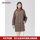 HONRN 红人连帽山羊绒羊毛拼接白鹅绒羽绒服外套女冬季 HI59YR111