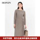 HONRN HH55OL329 收腰显瘦a字针织连衣裙女秋冬款 红人长袖 裙子修身