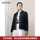 衬衫 HONRN 红人气质短款 领绵羊毛桑蚕丝混纺外套女春秋HH11OS615