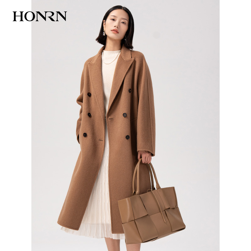 HONRN/红人羊毛驼绒双面呢大衣
