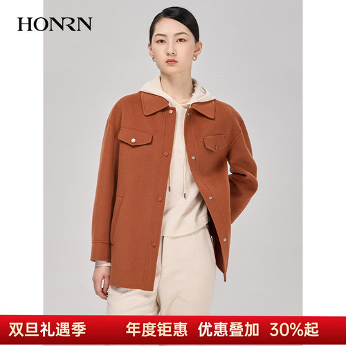 HONRN/红人羊毛短款大衣外套