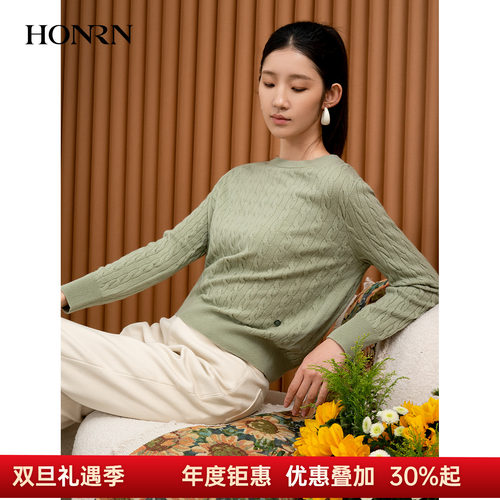 HONRN/红人山羊绒羊毛针织衫上衣