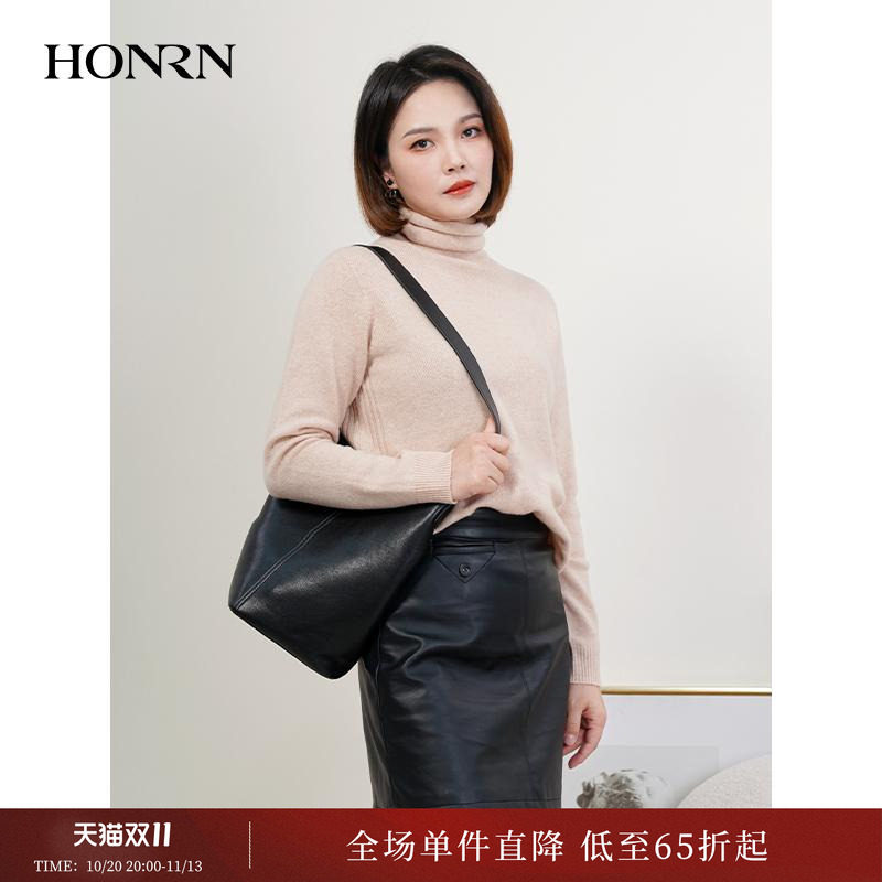HONRN/红人绵羊毛高领针织衫上衣