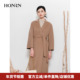 HONRN 红人中长系带双面山羊绒羊毛呢子大衣外套女秋冬HI55OD916
