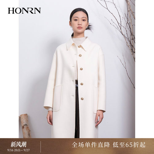 HONRN/红人双面山羊绒羊毛呢大衣