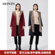 水貂毛皮领连帽派克服女可拆卸内胆冬季 HONRN 红人长款 HJ59MN186