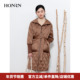 冬季 HONRN 红人宽松立领系带白鹅绒羽绒服外套女中长款 HI55YR458