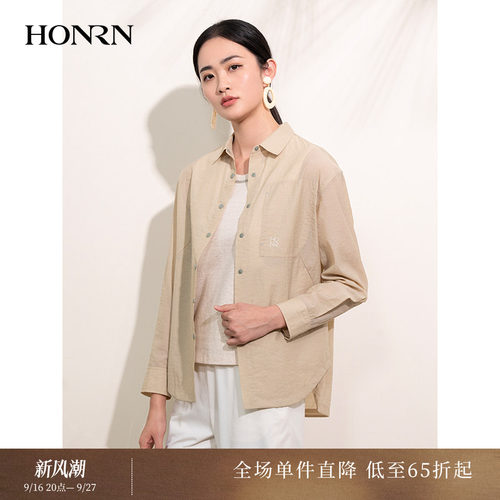HONRN/红人长袖宽松显瘦衬衫上衣