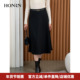 HONRN 红人气质黑色a字优雅显瘦中长款 羊毛半身裙女秋冬HI55OQ717