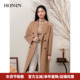 HONRN 红人双排扣中长款 山羊绒羊毛呢子大衣外套女秋冬HI55OD860