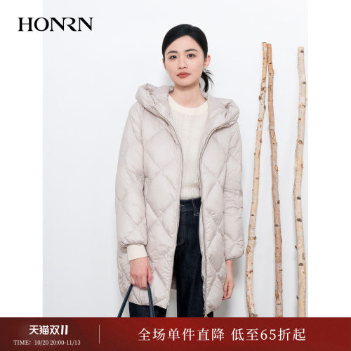 HONRN/红人连帽白鹅绒羽绒服外套