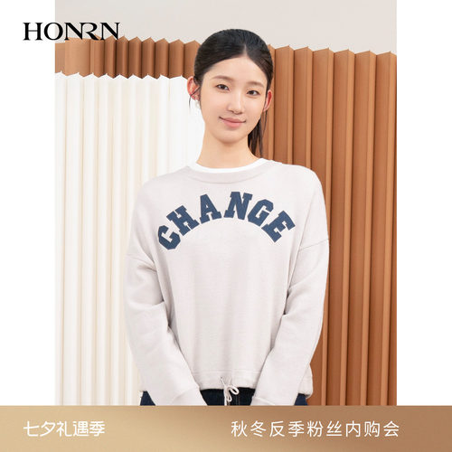 HONRN/红人圆领羊毛针织衫上衣