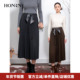 a字裙子百褶半身裙女中长款 HONRN 红人腰带松紧腰秋冬款 HK59OQ070