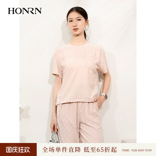 HONRN/红人短袖圆领套头t恤上衣